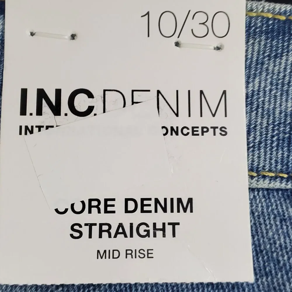 INC Denim Jeans Womens Size 10/30 Midrise Stright Blue